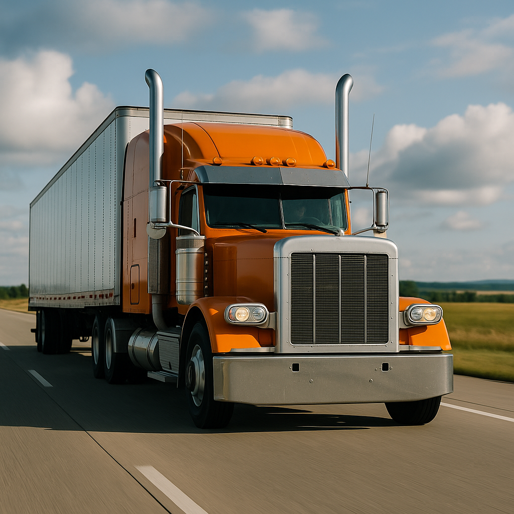 American semi-truck on a US highway